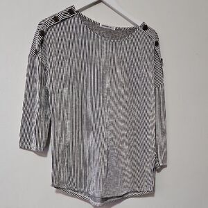 Striped Black and White Women's Top